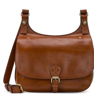 Patricia Nash Saddle Crossbody in Warm Chestnut Brown